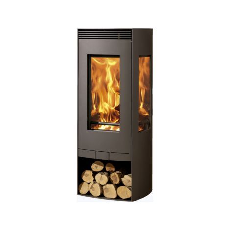 Panadero – Poêle à bois 9,5 kW – Bûches jusqu'à 50 cm – Évacuation des fumées – Prise d'air externe – Intérieur en vermiculite