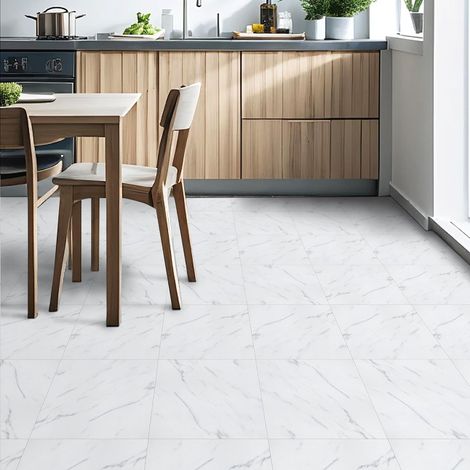 Lot de 11 dalles de sol en PVC autocollantes - Pour cuisine, salon, chambre à coucher - Imperméables - 30 x 30 cm - 1 mm (1/5)