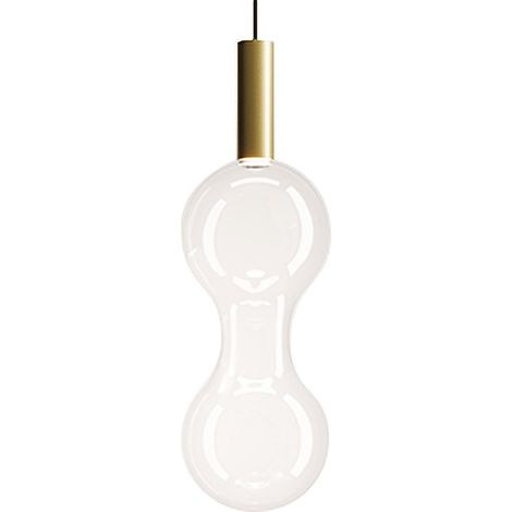 Zafferano Lampada a sospensione Sfer'Otto LED 8W in vetro borosilicato soffiato a bocca con finitura Oro e Trasparente, diametro 18 cm, IP40 (1/5)