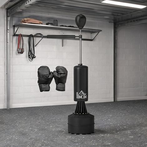 Sac de frappe sur pied avec speedball et barre de réflexe (1/5)