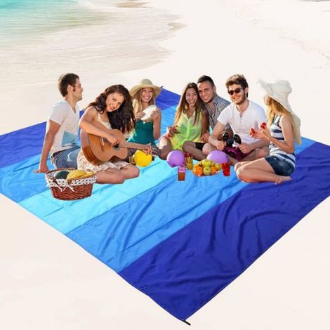 Tapis De Plage - 200 x 210 cm - Nylon Imperméable - Pour Camping Pique-Nique Plein Air - 1 Pièce (1/5)