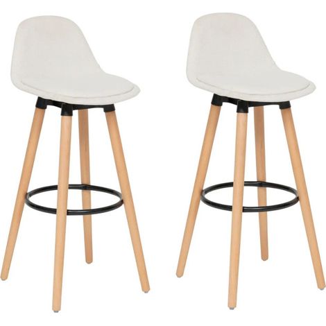Lot de 2 Chaises de Bar "Maxon" 92cm Blanc (1/5)