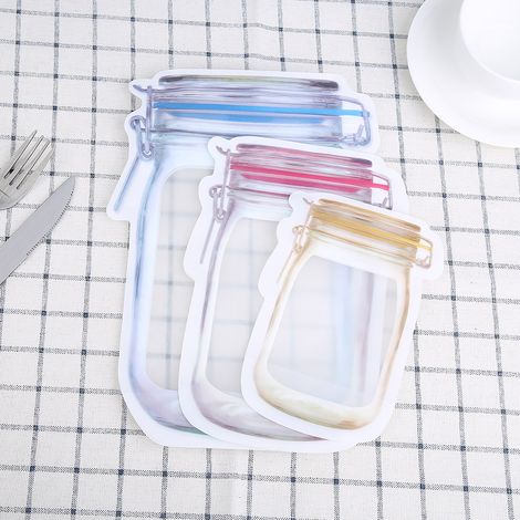 Lot de 10 sachets alimentaires auto-scellants pour conserver les biscuits, les en-cas et les goûters pour enfants. (1/5)