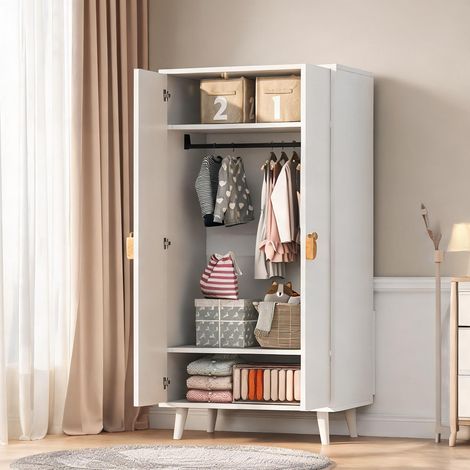 Commode coloris blanc en MDF 140 x 55 x 170 cm (1/5)