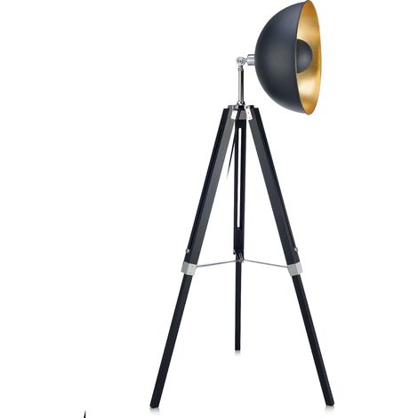 Teamson Home - Fascino Tripod Floor Lamp - Black/ Gold (1/5)