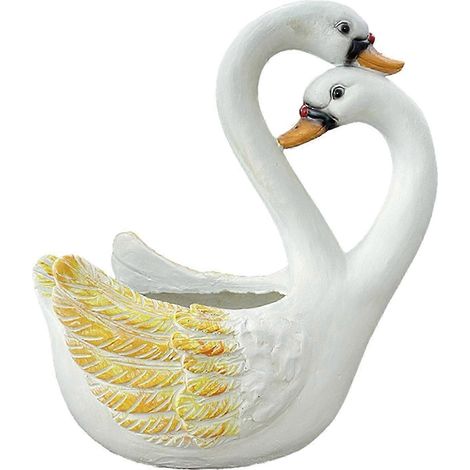 Pot de fleurs cygne décoratif d'extérieur, compatible avec balcon et jardin. (1/5)