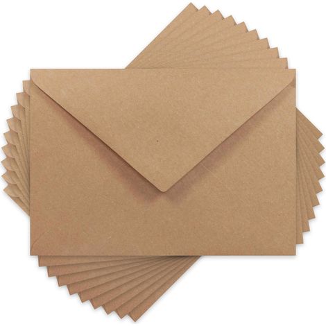 Sobres ecológicos C6 delta marrón kraft, 10 unidades