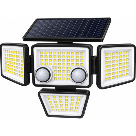 Lampada Solare LED da Parete 50W con Sensore di Movimento e 4 Pannelli Orientabili, 550 Lumen, 6500K, IP44 (1/5)