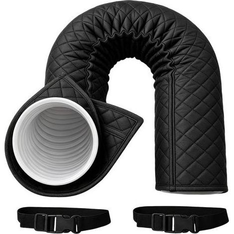 Générique Gaine isolante portable AC - 150 x 52 cm - Couvercle de tuyau de climatisation Manchon thermique pour tuyau de climatisation de diamètre, appartement,lieu de travail,Noir (1/4)