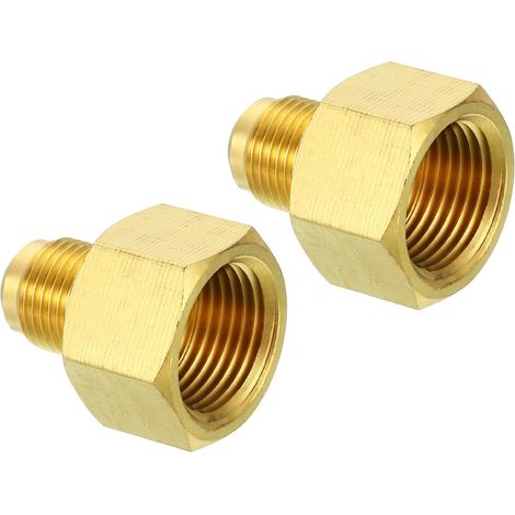 Connecteur Évasé Femelle 1/4" x 1/2" Mâle, Adaptateur en Laiton SAE à 45 Degrés, Raccord de Tuyau pour Conduite Gaz d'Air, Réfrigération, CVC - 5/8 Inch Female Flare 3/8 Male (1/5)