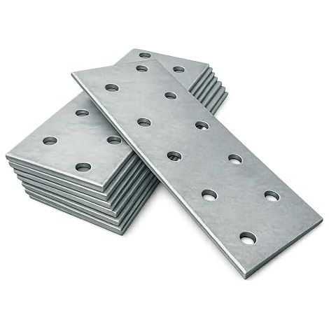 Piastre di assemblaggio piatte perforate, connettori di riparazione, piastre di collegamento in acciaio zincato (1/5)
