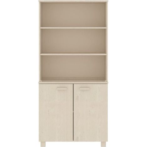 Buffet de Salle à Manger en Bois Massif Pin, Couleur Miel Brun, Meuble de Rangement avec Portes et Tiroirs, Style Rustique pour Cuisine et Salon (1/5)