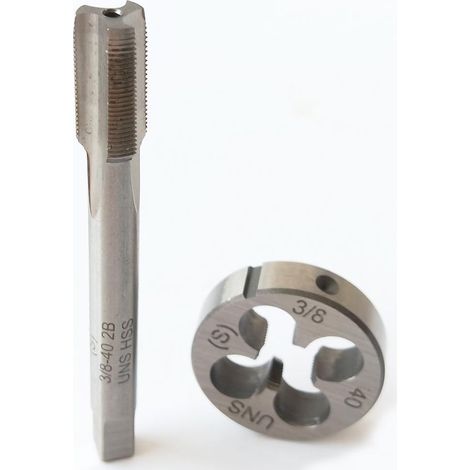 Kit tarauds/filières 3/8-40 UNS HSS pas à droite, pour métal (1/3)