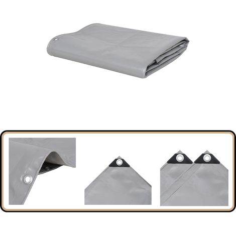 Bâche 650 g / m² 4x7 m Gris - Couverture Imperméable - Bâche Extérieure - Bâche Protection - Bâche Voiture - Bâche Moto (1/5)