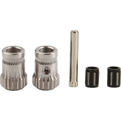Engrenage d'extrudeuse d'imprimante 3D, en acier trempé, revêtement Nano RNC, haute dureté, double entraînement, Kit de roulement d'arbre de roue d'engrenage,de (1/5)