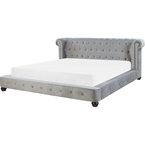 Waterbed Velvet CAVAILLON 180 x 200 cm (EU Super King) Light Grey (1/5)
