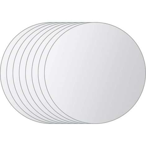 Maison Exclusive - 8-tlg. Spiegelfliesen-Set Rund Glas (1/5)