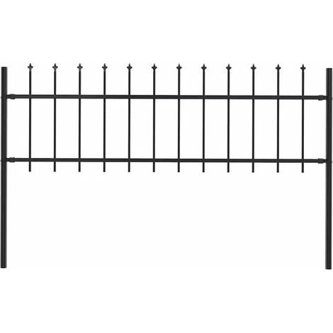 Clôture de jardin Warden, avec clous en acier noir, 181 x 60 cm