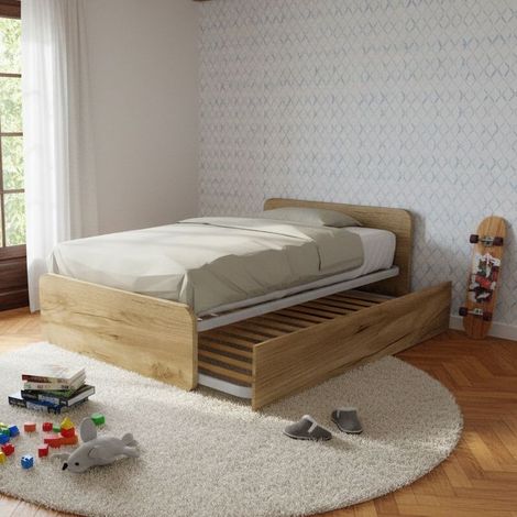 Letto 1 piazza e mezza con letto estraibile - Quercia
