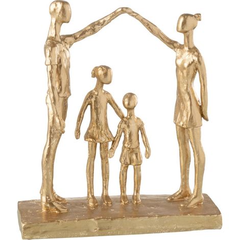 Statuette Famille Jouant "Brady" 29cm Or (1/2)