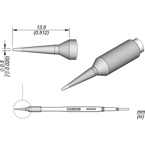 Cartucho Conico S1 0,5mm C245036
