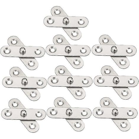 Lot de 10 charnières pivotantes, ferrures pour charnières de porte, charnières de porte pivotantes à 360 degrés, charnières de porte invisibles pour portes extérieures et placards