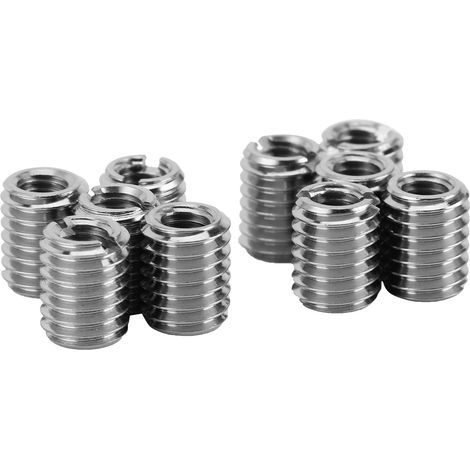 Kit de 10 inserts filetés en acier inoxydable 303, réduction M5x0.8 vers M8x1.25, longueur 0.4 pouce (1/5)