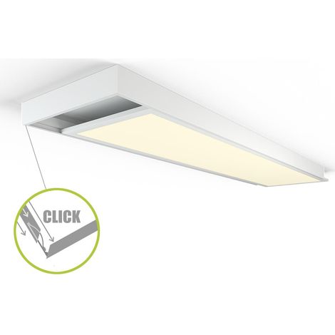 LED Panel Aufbaurahmen Click 120x30cm weiß Montagerahmen (1/5)