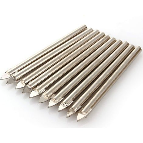Yosoo 10 Stück 6-mm-Bohrer für Fliesen, Keramik, Glas, Spiegel, Tungut, Garbide, Fliesenbohrer-Durchmesser (1/5)