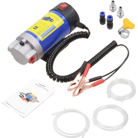 1 pompe à huile électrique 12 V, aspiration diesel et huile moteur, vidange sans démontage, usage automobile (1/5)