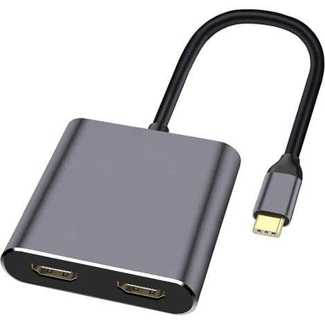 4-in-1 USB-Typ-C-Hub mit Dual-Port-Ladefunktion, kompatibel mit 4K-HD-Adaptern, Dockingstation mit USB-C-Anschluss und Dual-Display-Unterstützung (1/5)