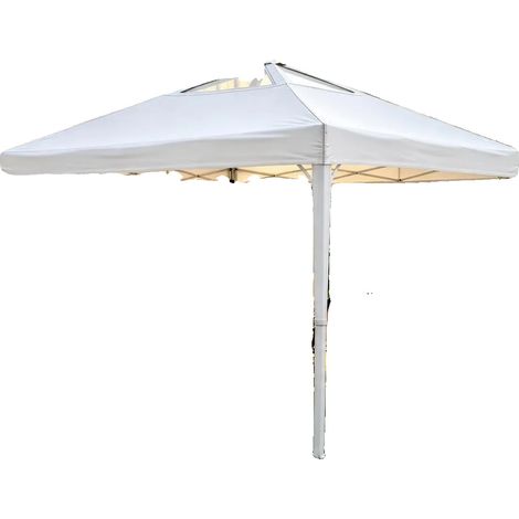 Carpa plegable, tejido impermeable, altura ajustable, blanca (1/2)