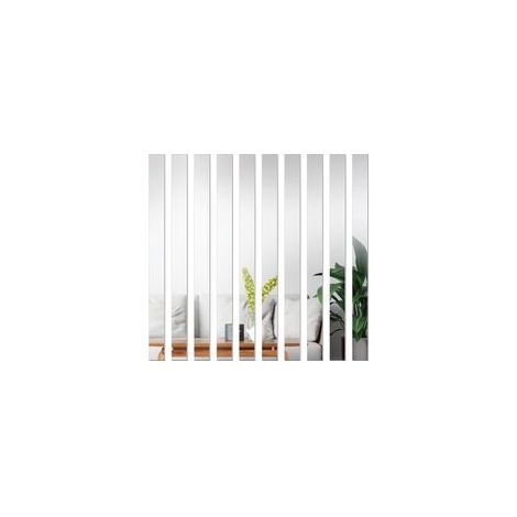 Lot de 10 autocollants muraux en acrylique à rayures longues et amovibles pour décoration de maison, salon, chambre à coucher, 50 cm H597 (1/5)