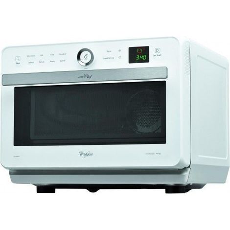 Whirlpool – Micro-ondes combiné Jet Chef 33 L – 1000 W – Cuisson Crisp et Vapeur – Cavité inox – Plateau tournant 36 cm – Blanc (1/5)