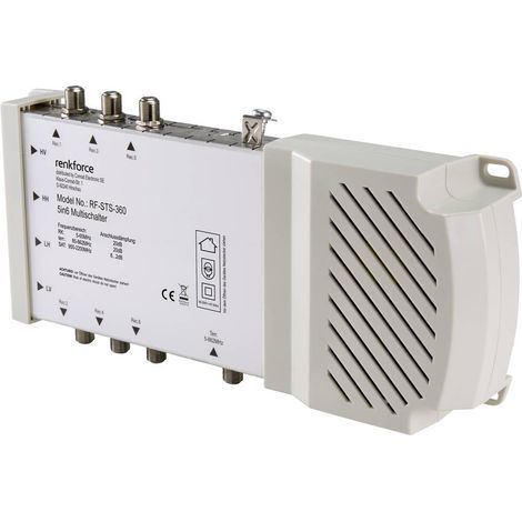 Renkforce RF-STS-360 Commutateur multiple SAT Entrées (commutateur multiple): 5 (4 SAT/1 terrestre) Nombre d'abonnés: 6 (1/4)