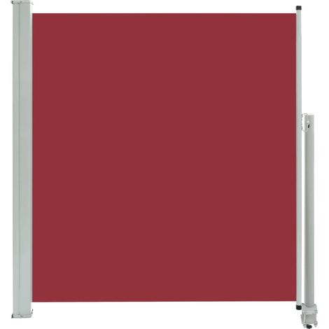 Tenda da sole parasole laterale retrattile per patio giardino terrazza balcone schermo di protezione visiva 140 x 300 cm rosso 020007231