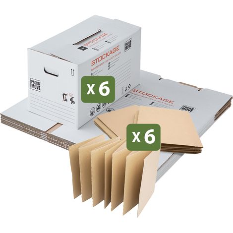 Pack and Move - Lot 120 croisillons de calage déménagement avec carton - 55 x 30 x 30 cm - Pour assiettes et cadres - Carton renforcé (1/5)