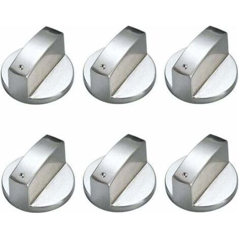 6 Metal Control Knobs 6mm, XU, Universal For Gas Cooker - (1/4)