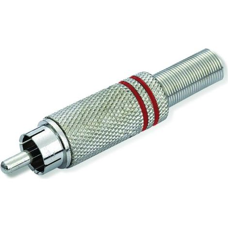 Connettore Rca maschio Nichel Rosso 4030r