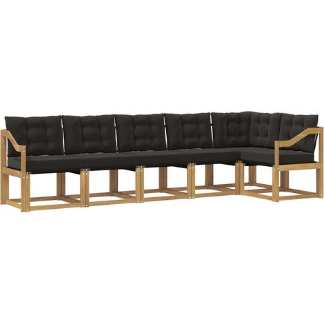 Outdoor Sofa Set with Cushion 6 pcs White and Black vidaXL (1/5)