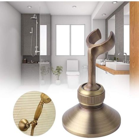 Support de pommeau de douche vintage support fixé au mur de support de bras de douche en laiton réglable en laiton avec connecteur en laiton de style européen (1/5)