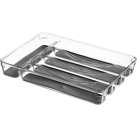 Range Couverts 5 Compartiments - Organiseur pour Tiroir de Cuisine – Résistant Durable Ecologique (32 x 23 x 5 cm) (1/2)