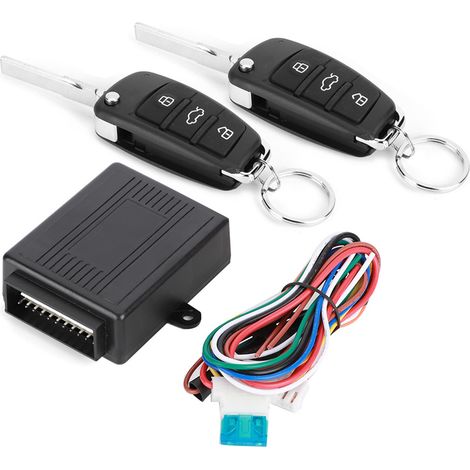Système d'alarme auto universel 3 boutons, télécommande centralisée sans clé noire (1/5)