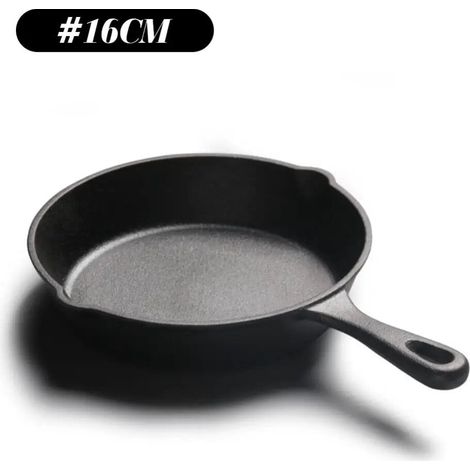 Poêle En Fonte - Poêle À Frire Rectangulaire Sans Couvercle - Compatible Four Plaque Vitrocéramique Induction Grill - 28 Cm - 1 Unité (1/5)