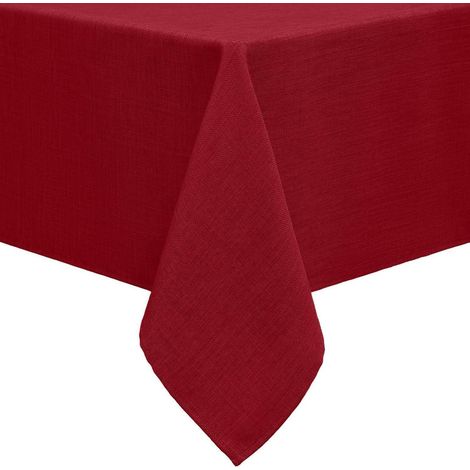 Tischdecke Leinenoptik 130x160 cm Rot, pflegeleicht, Lotuseffekt