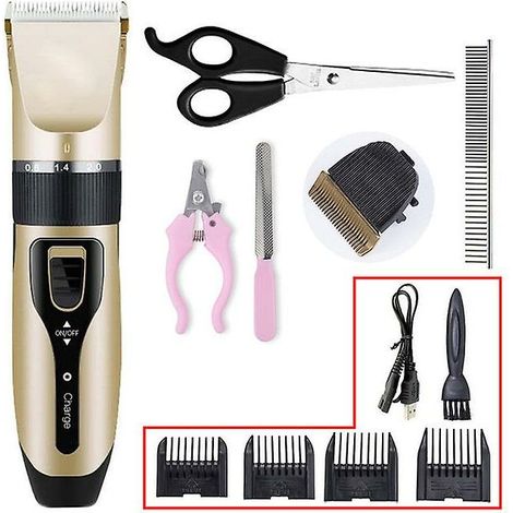 Tondeuse électrique pour animaux de compagnie, tondeuse à poils pour chiens, tondeuse rechargeable pour la coupe des poils de chats, machine d'épilation-AquaForge (1/5)