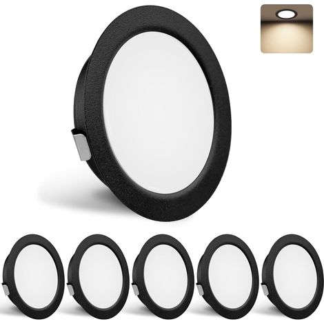Set de 3 Spot LED Encastrable 230V 3W 4000K Blanc Neutre, 15mm Extra Plat Spots de Plafond 300LM Découpe du Plafond 55-58mm, IP44 Spot Salle de Bain, Blanc (1/5)