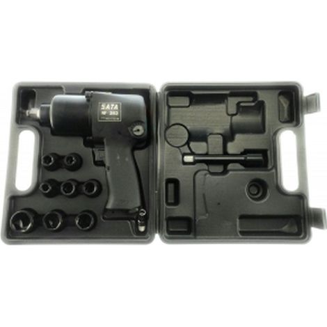 Juego de vasos y pistola de impacto SATA MOD-NF282 DE 1/2'' y torque MAX 660NM con 8 llaves vasos incluidas (1/5)