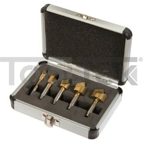 SET 5pz FRESE SVASATORI FRESA PER SMUSSATURA LEGNO ALLUMINIO PLASTICA (1/2)