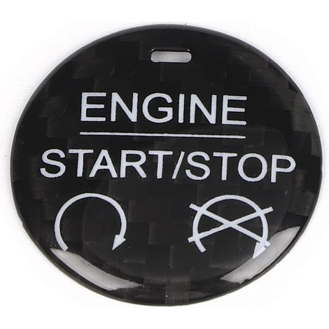 Autocollant Décoratif Fibre de Carbone pour Bouton Start/Stop Conduite à Gauche, Compatible Ford Mustang 2015-2019 (1/3)